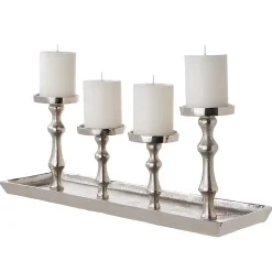 Butlers BANQUET Tablett mit 4 Kerzenhaltern Best