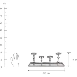 Butlers BANQUET Tablett mit 4 Kerzenhaltern Best