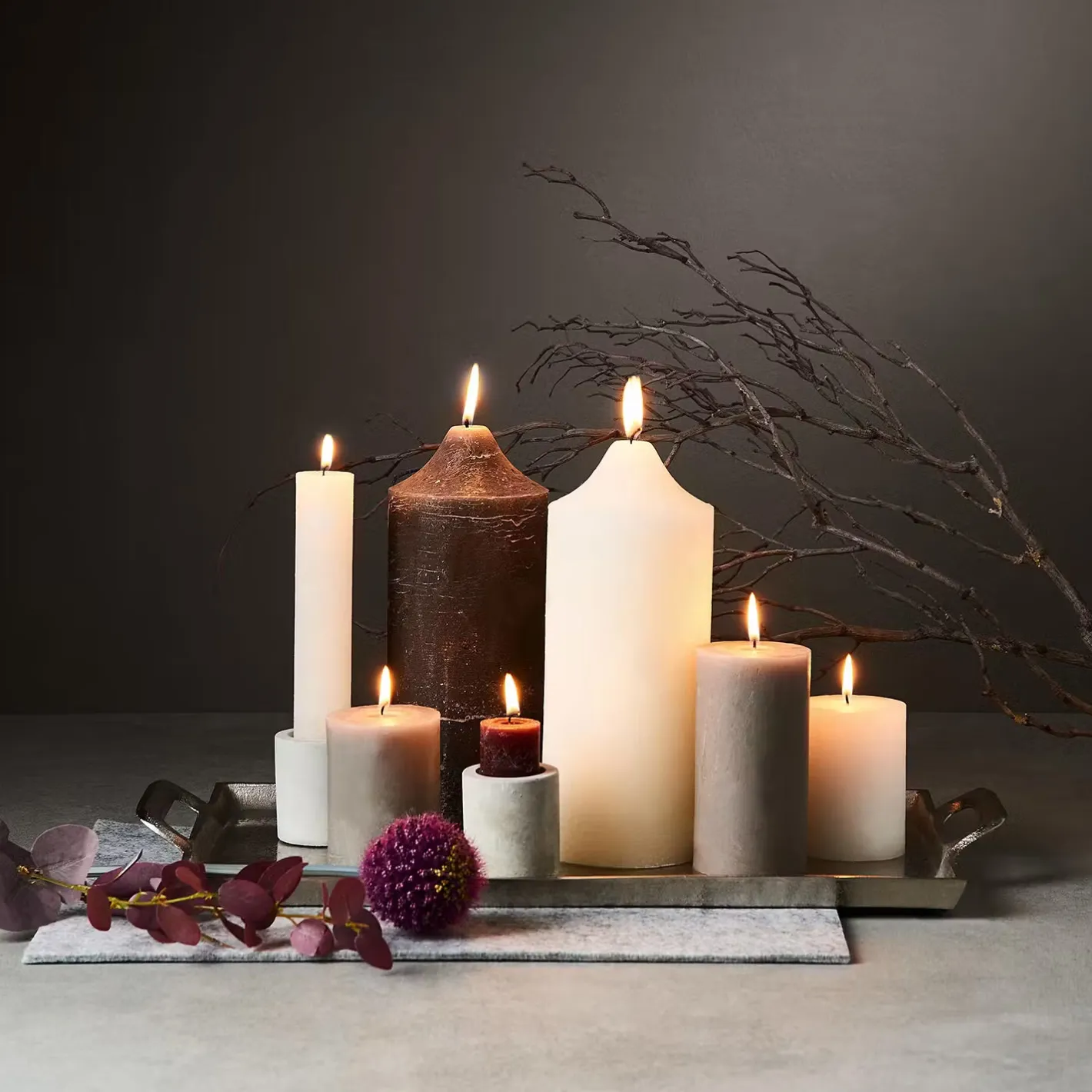Butlers CONCRETE Kerzenhalter 6er-Set