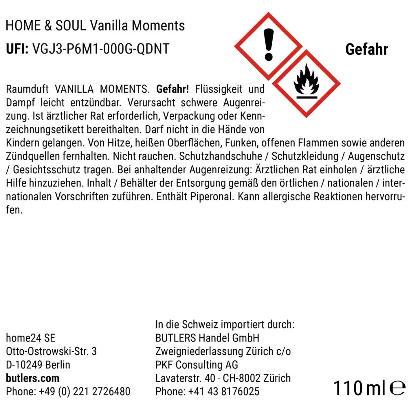 Butlers HOME & SOUL Raumduft Vanilla Moment Outlet